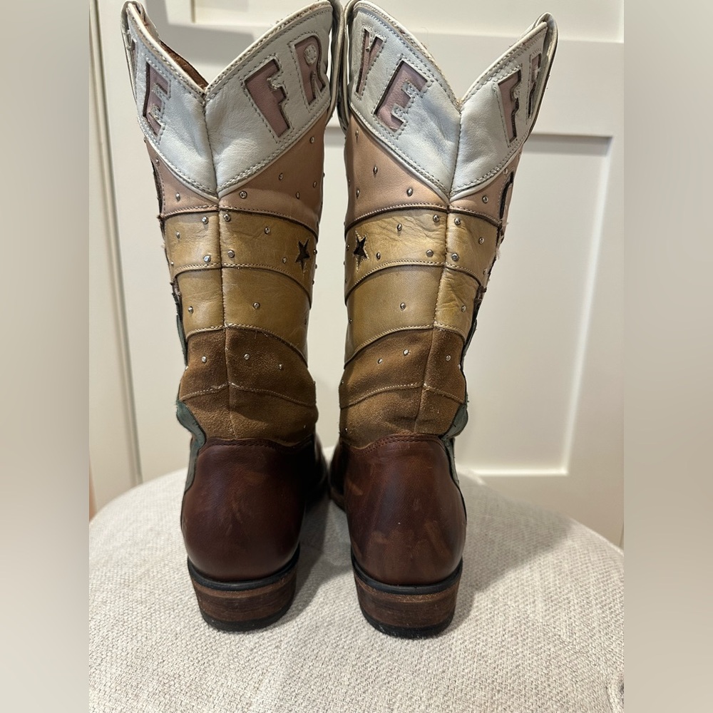 Frye size 8 Billy Cactus multicolor leather and suede with cowboy boots - Picture 11 of 16